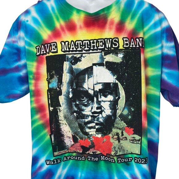 Dave Matthews Band Walk Around The Moon Tour 2023 Tie Dye T Shirt Mens Large - Picture 2 of 5